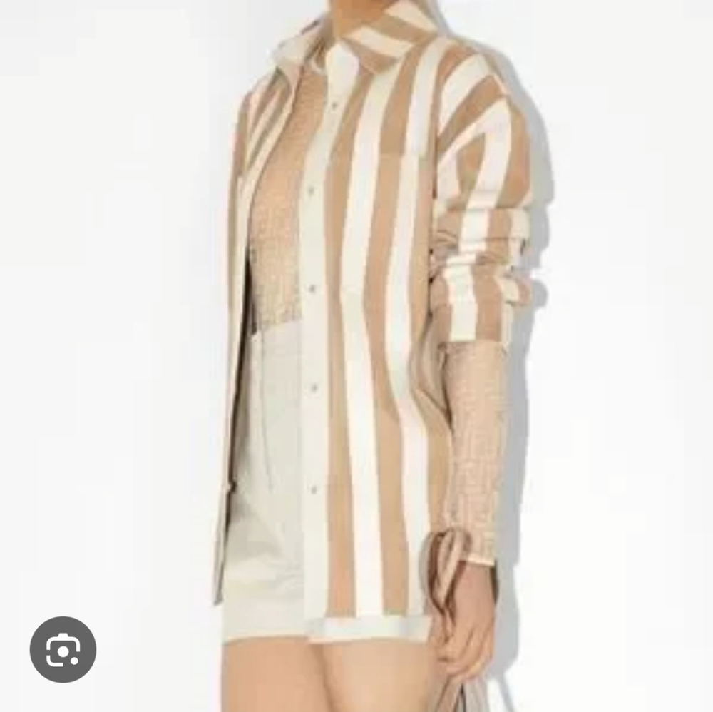 Sade & Sage Striped Long Sleeve Button Down Beachy Top